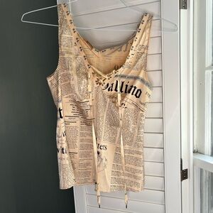 Vintage John Galliano silk newspaper top